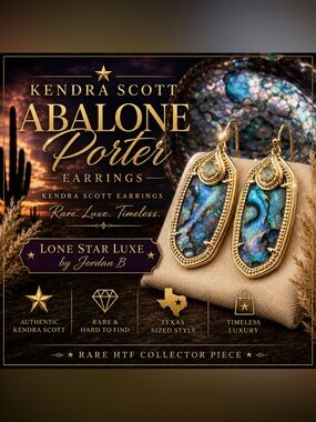Kendra Scott Porter Abalone Shell Gold Drop Earrings – Retired Rare